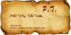 Pálfy Tünde névjegykártya